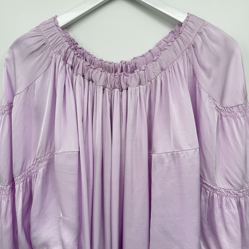 Sofia Made in Italy Top Shirt Blouse One Size Andy Off Shoulder Satin Coquette - Picture 6 of 14